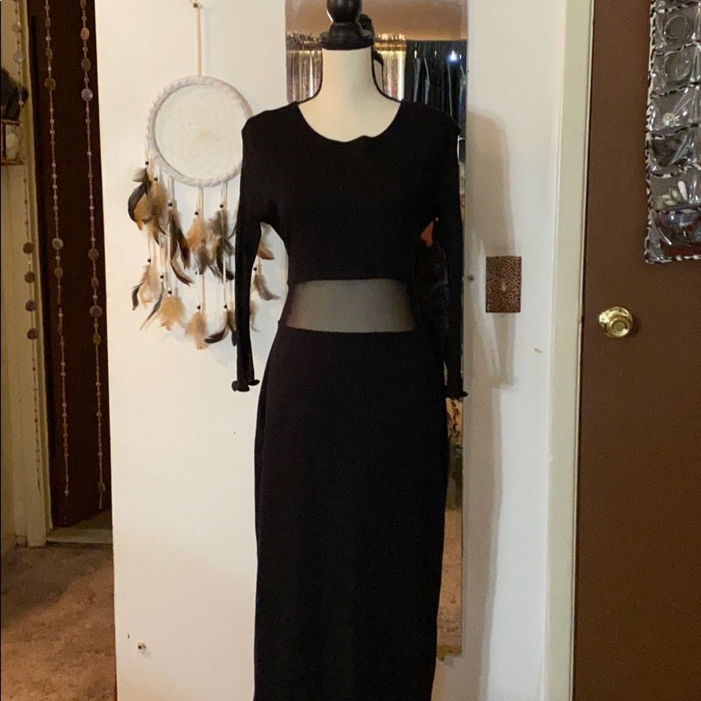 💐💐Breakin hearts Black illusion maxi dress